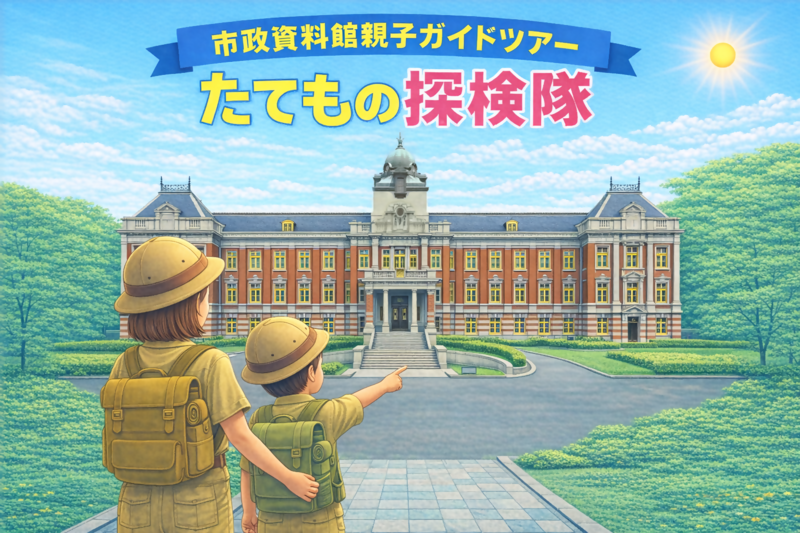 市政資料館親子ガイドツアー「たてもの探検隊」（7月開催）