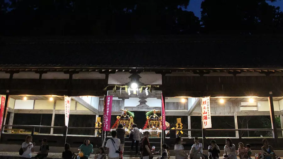 陽夫多神社 祇園祭（宵宮奉納花火大会、願之山行事）
