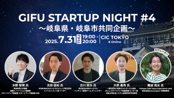 GIFU IGNITE in TOKYO SESSION ～GIFU STARTUP NIGHT #4～ 開催案内（7月）