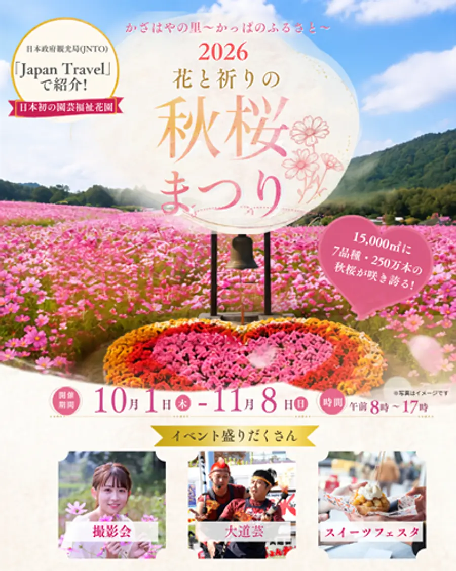 2026かざはやの里「花と祈りの秋桜まつり」